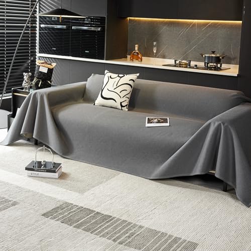 VanderHOME Waffel Sofaüberwurf wasserdichte Sofaüberwurf Antirutsch Sofahusse Schutz vor Haustier Katze Hunde Sofa überwurf 190 * 130cm-Dunkelgrau von VanderHOME