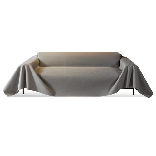 VanderHOME Waffel Sofaüberwurf wasserdichte Sofaüberwurf Antirutsch Sofahusse Schutz vor Haustier Katze Hunde Sofa überwurf 190 * 180cm-Hellgrau von VanderHOME