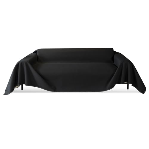 VanderHOME Waffel Sofaüberwurf wasserdichte Sofaüberwurf Antirutsch Sofahusse Schutz vor Haustier Katze Hunde Sofa überwurf 190 * 280cm-Schwarz von VanderHOME