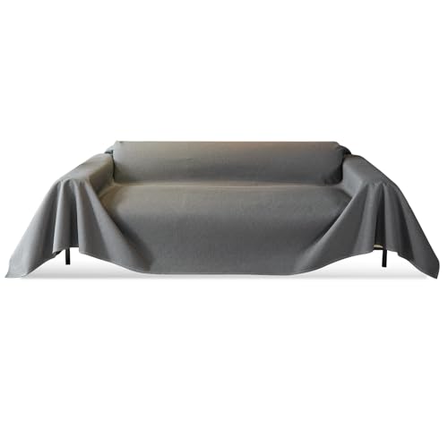 VanderHOME Waffel Sofaüberwurf wasserdichte Sofaüberwurf Antirutsch Sofahusse Schutz vor Haustier Katze Hunde Sofa überwurf 190 * 340cm-Dunkelgrau von VanderHOME