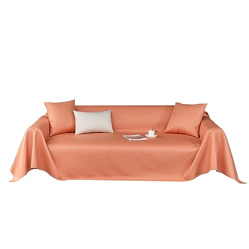 VanderHOME Wasserdichter Sofabezug,Anti-Rutsch-und Anti-Fleck-Sofa-Schutzbezug, Sofaüberwurf Schutz vor Haustier Katze Hunde 205 * 340cm-Orange(1 Stück) von VanderHOME