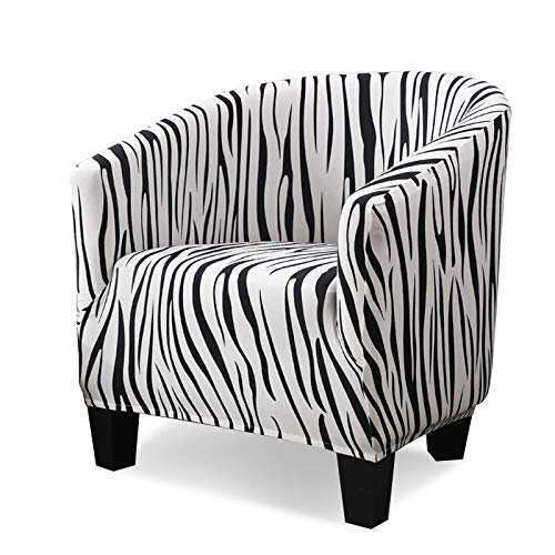 VanderHome Tub Stuhl Sessel Sesselbezug Sesselhussen Stretch Elastisch Sofahusse Clubsessel Jacquard Sofahusse Husse für Cafe Stuhl Sessel Loungesessel Cocktailsessel Zebra von VanderHome