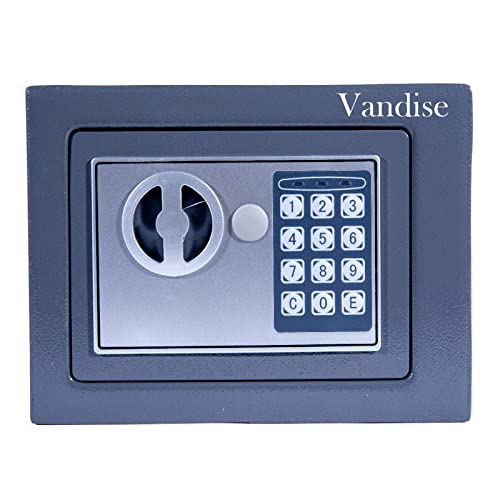 Safe, 4.6L Mini-Sicherheits-Business-Tresor und -Schließfach, Tresorbox mit digitalem PIN-Code und 2 Notschlüsseln für Geld und Post, grau von Vandise