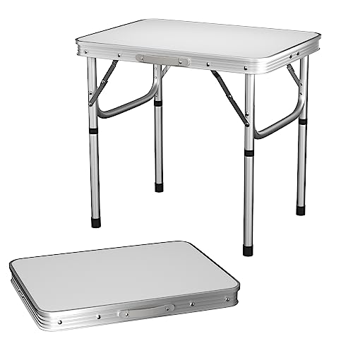 Vandise Klapptisch Aluminium Tisch zusammenklappbar Tisch, Mini Lightweight Folding Table für Laptop-Tisch Kaffeetisch Schreibtisch Esstisch DIY Möbel, höhenverstellbar (60 * 45CM) von Vandise