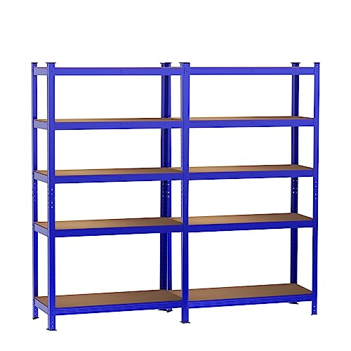 Vandise Regal, Bücherregal, Lagerregal, 5 Regale, Küchenregal, Regaleinheit, 200 x 100 x 50 cm, Belastbar bis 875kg, Verstellbare Regale, Steckregale Küche, für Lager, Industrie von Vandise