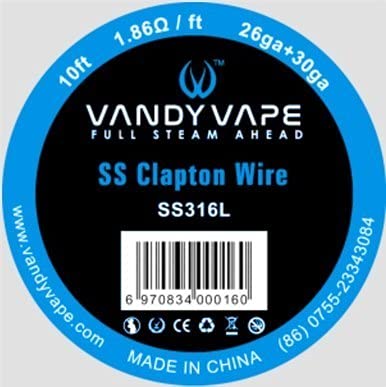 Vandy Vape Clapton Wire SS316L 26GA/30GA Wickeldraht (3m) Ohne Nikotin von VandyVape