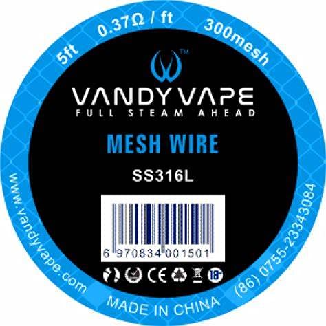VandyVape Mesh Wire SS316L 300 Mesh Wickeldraht ca. 1.5m Ohne Nikotin von VandyVape