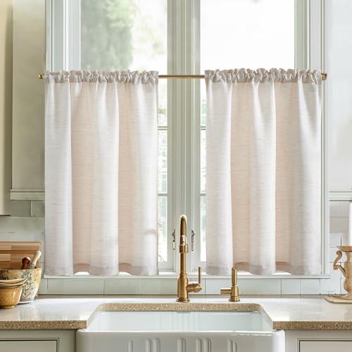 Vangao Scheibengardine Leinenoptik Bistrogardine Uni Modern Küche Schriften Vorhänge Gitter Halbtransparente Paarig Schals für Wohnzimmer Landhaus Kleine Fenster 90x60cm Beige 2er Set Vangao Scheibengardine Leinenoptik Bistrogardine Uni Modern Küche Schriften Vorhänge Gitter Halbtransparente Paarig Schals für Wohnzimmer Landhaus Kleine Fenster 90x60cm Beige 2er Set von Vangao