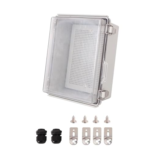 Vangoshell Wasserdichte Abzweigdose, IP67, transparente Abdeckung, ABS-Kunststoff, Elektrogehäuse, 210 x 160 x 100 mm, für Heimwerker-Projekte im Innen- und Außenbereich Vangoshell Wasserdichte Abzweigdose, IP67, transparente Abdeckung, ABS-Kunststoff, Elektrogehäuse, 210 x 160 x 100 mm, für Heimwerker-Projekte im Innen- und Außenbereich von VangoShell