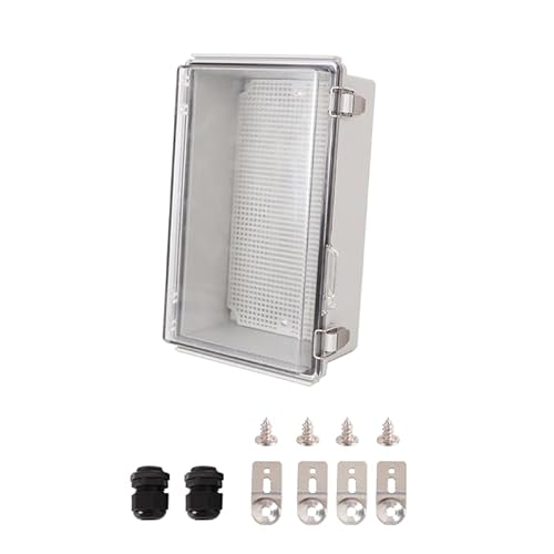 Vangoshell Wasserdichte Abzweigdose, IP67, transparente Abdeckung, ABS-Kunststoff, Elektrogehäuse, 260 x 160 x 100 mm, für DIY-Projekte im Innen- und Außenbereich von VangoShell