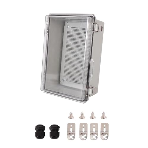 Vangoshell Wasserdichte Abzweigdose, IP67, transparente Abdeckung, ABS-Kunststoff, elektrisches Gehäuse, 300 x 200 x 130 mm, für Heimwerker-Projekte im Innen- und Außenbereich von VangoShell