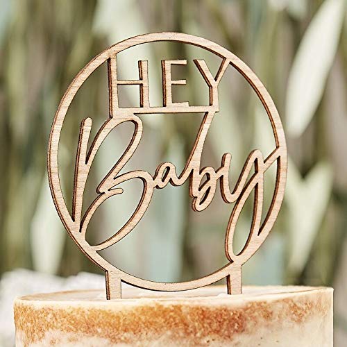 Hey Baby Cake Topper aus Holz von Vanharte