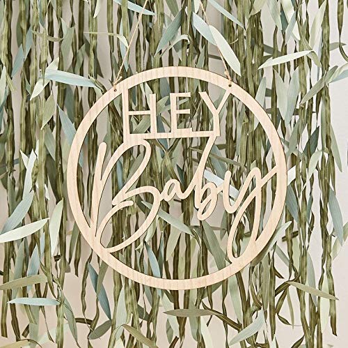 Hey Baby Hula Hoop Reifen aus Holz | Babyparty Deko von Vanharte