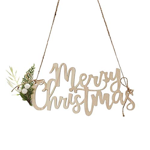 Stuhl-Dekoration Merry Christmas Schriftzug aus Holz 4er Set zum Aufhängen I Weihnachtsdeko Holzdekorration zu Weihnachten von Vanharte