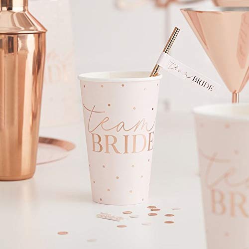 Team Bride Partybecher Gepunktet Rosé 8er Set von Vanharte