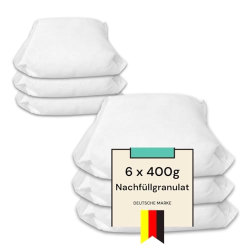 VANI Luftentfeuchter Nachfüllpack (6er Set, je 400g) - Luftentfeuchter Granulat - Schutz gegen Schimmel & Gerüche - Entfeuchter Nachfüllpack für Bad, Küche & Auto - (2E) - von Vani