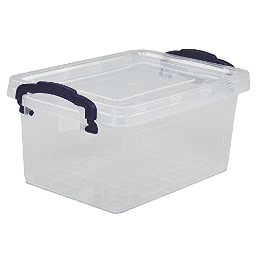 Vani Aufbewahrungs-Box mit Deckel - 3X transparente Stapel-Box mit Tragegriff & Klickverschluss - lebensmittelechte Lagerboxen - 3 Liter Box - 3er Set von Vani