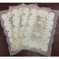 Elegante Leinen Bestickt Floral Place Mats Verkauft Als Satz Von 4 Größe 12 "x 18" Vchp18-18 von VaniGifts