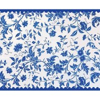 Kostenloser Versand Blaue Blumen Tischläufer Hochzeit Design Tischset No.06 von VanillHomeDecor