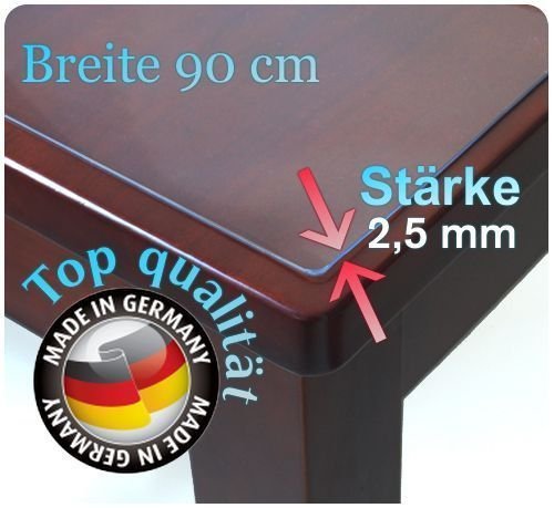Vanillaflex Tischdecke Tischfolie Schutzfolie Folie transparent 90 cm Breit Ca 2.5mm (200cm) von Vanillaflex