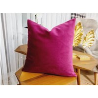 Fuchsia Samt Kissenbezug, Kissen, Samtkissen, Dekokissen, Samtkissen von VanilyaHome