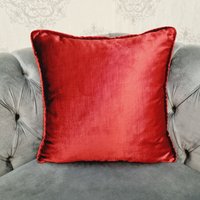 Luxus Seidenroter Samt Kissenbezug, Rotes Kissen, Samtkissenbezug, Luxuskissen, Dekoratives Samtkissen von VanilyaHome