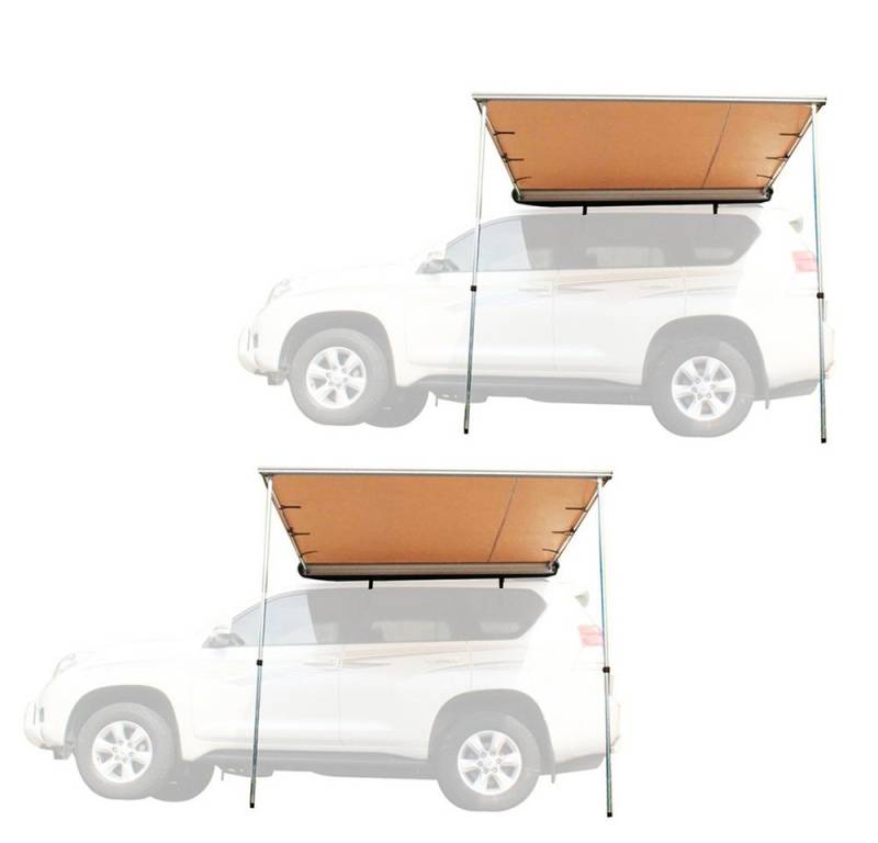 Vanit Campingliege 2er-Set Markise Vordach für Auto / SUV / Geländewagen 1,40m x 2m AM13 von Vanit
