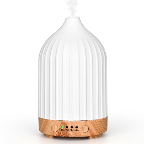 Vankarr Aroma Diffuser für ätherische öle Ultraschall Luftbefeuchter Duftöl Duftlampen Aromatherapie Diffusor für Yoga Büro Schlafzimmer, Weiß (250ml) von Vankarr