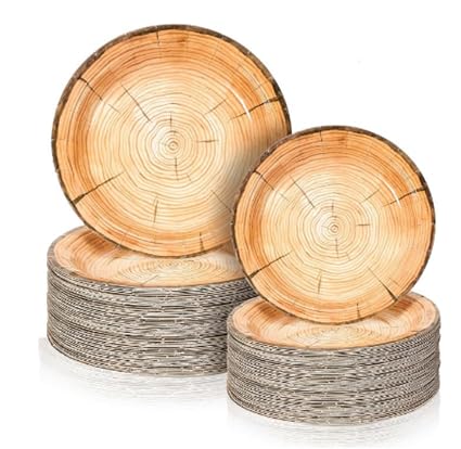 Vankcp Pappteller mit Holzmaserung, 160 Stück Vankcp Pappteller mit Holzmaserung, 160 Stück von Vankcp