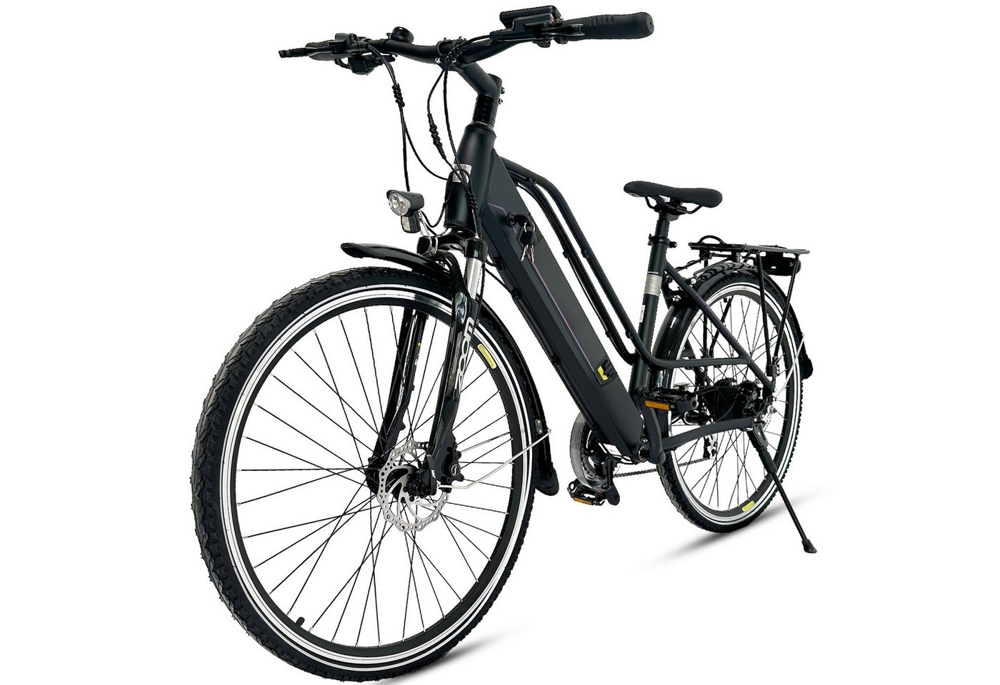 Vankel E-Bike Cityrad Elektrofahrrad V11/V12 Damen u. Herren 700×40C 360WH Nabenschaltung, 8 Gang SHIMANO ALTUS Altus Schaltwerk, Kettenschaltung, Heckmotor, 360 Wh, 24,5 kg Rahmen trägt 130 kg Abenteuer, Reichweite bis 100 km,Pedelec von Vankel