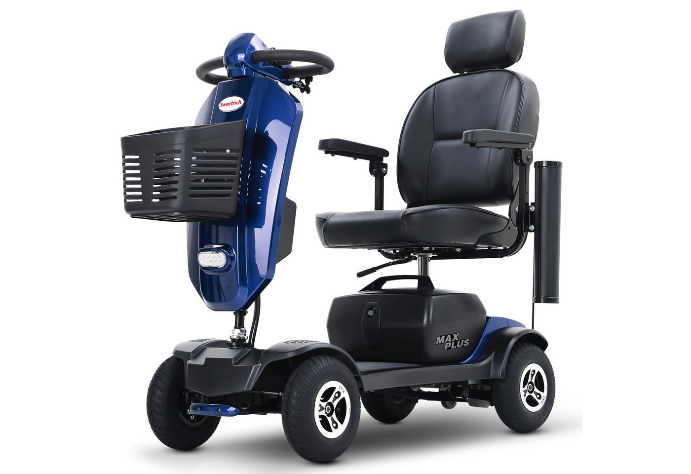 Vankel Elektromobil Max Plus 9-Zoll-Luftreifen 136 kg Tragkraft USB-Anschluss, Monocoque-Rahmen Federung Kippschutz 9-Zoll-Reifen von Vankel