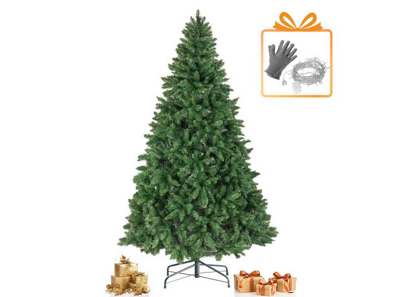 Vankel Künstlicher Weihnachtsbaum tannenbaum mit beleuchtung schmuck mit licht deko außen 210cm, tannenbaum künstlicher weihnachtsbaum mit beleuchtung christmas tree von Vankel