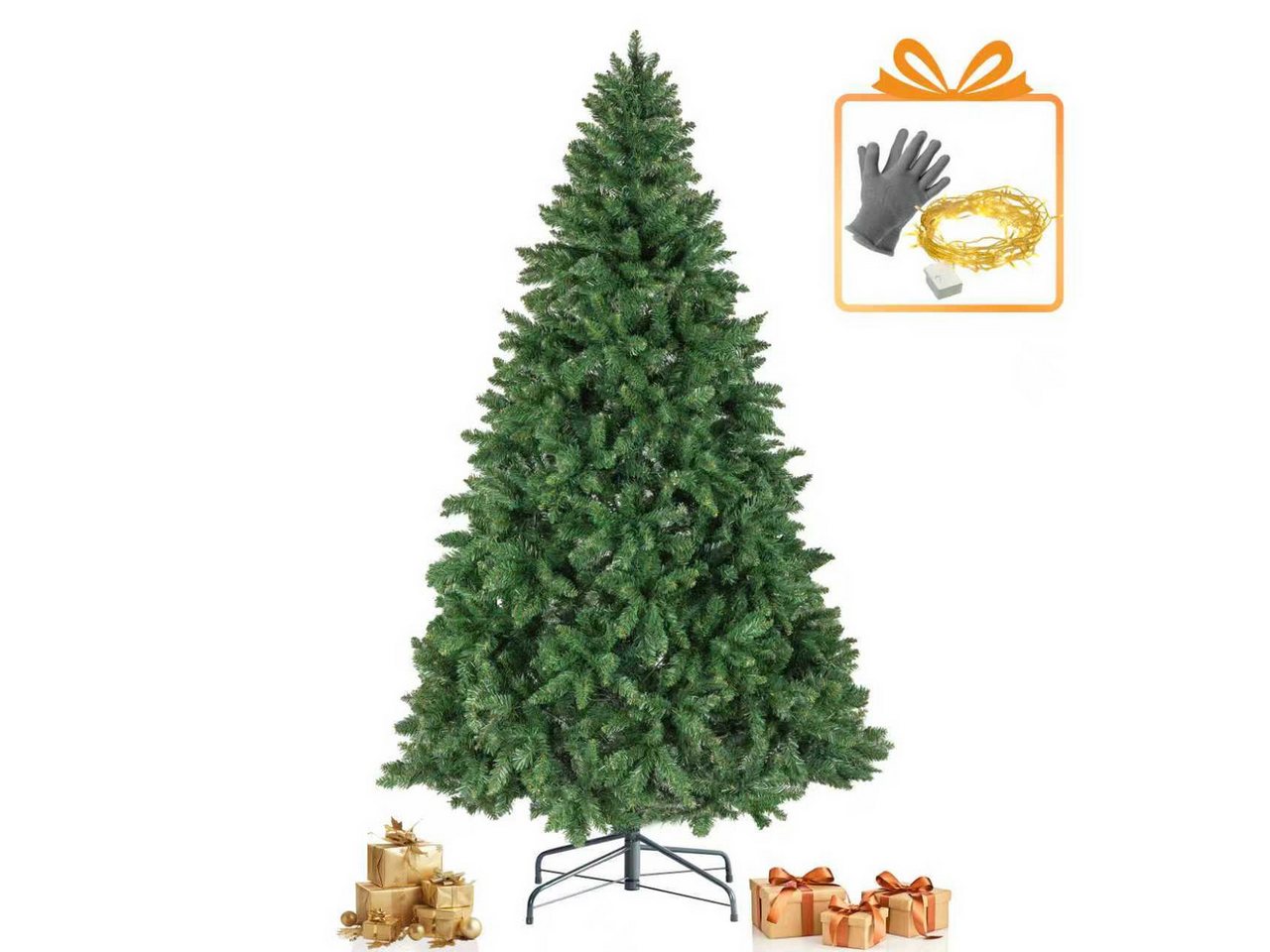 Vankel Künstlicher Weihnachtsbaum tannenbaum mit licht mit beleuchtung schmuck deko außen 180cm, tannenbaum künstlicher weihnachtsbaum mit beleuchtung christmas tree von Vankel