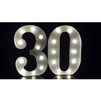 12 "Metall Festzelt Zahl 30-39 Leuchtende Dreißig Home Shop Jubiläum Hochzeit Geburtstagsdeko von Vannarithlighting