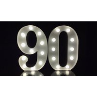 12"Metall Party Nummer 90-99 Light Up Ninety Home Schlafzimmer Store Jubiläum Hochzeit Geburtstag Dekor Batterien von Vannarithlighting