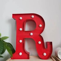 12" Metall Rot R Festzelt Buchstaben Licht Leuchten Home Party Hochzeit Geburtstag Jubiläum Dekor Batteriebetrieben von Vannarithlighting