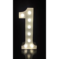 12"Metall Weiß/Schwarz No.1 Marquee Letter Light Up Number Party Room Bar Kneipenladen Licht Nachtlicht von Vannarithlighting