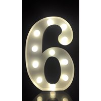 12-Zoll-Metallweiß Nr. 6-Festzelt-Buchstaben-Lichtnummer Sechs Partyraum-Bar-Pub-Ladendekor 12-Zoll-Metallweiß Nr. 6-Festzelt-Buchstaben-Lichtnummer Sechs Partyraum-Bar-Pub-Ladendekor von Vannarithlighting