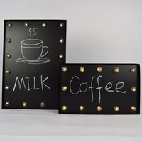 15"Metal Light Up Black Board Message Menu List Home Bar Pub Deco Batteriebetrieben Kreidestift Marker Pen Write von Vannarithlighting
