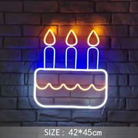 Acryl Geburtstag Kuchen Neon Schild Party Jahrestag Dekor Wand Tisch Licht von Vannarithlighting