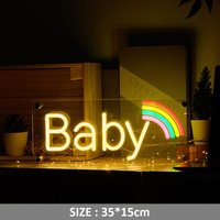 Baby Buchstaben Neon Schild Box Geburtstag Geschenk Zuhause Schlafzimmer Tischdekoration von Vannarithlighting
