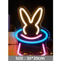 Bunny Rabbit Leuchtreklame Mit Acryltafel Light Up Tier Wand Tisch Dekor Geburtstag Geschenk Ostern von Vannarithlighting