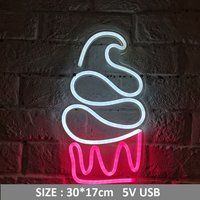 Eis Neon Schild Kuchen Mit Acrylplatte 5V Usb Powered Cupcake Haus Küche Bar Wüste Wand Tisch Dekor von Vannarithlighting