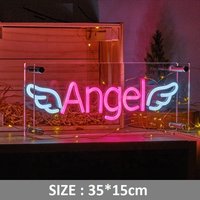 Engel Neon Schild Box Dekor Buchstaben Home Schlafzimmer Studio Tisch Baby Teens Geburtstagsgeschenk von Vannarithlighting