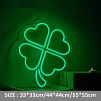 Glücksklee Neon Schild Mit Acryl Platte Leuchten 4 Kleeblatt Dekor Haus Schlafzimmer St. Patrick's Day Decor von Vannarithlighting