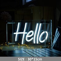 Hello Buchstaben Leuchtreklame Neon Box Dekor Haus Werkstatt Büro Bar Tisch von Vannarithlighting