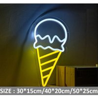 Ice Cream Neon Schild Mit Acrylplatte 5V Usb Powered Wand Decor Zeichen Benutzerdefinierte Eisdiele Shop Dekor von Vannarithlighting