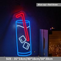 Iced Drinks Kalte Getränke Neon Schild Mit Acrylplatte Shop Decor Wand Dekor Usb Betrieben von Vannarithlighting