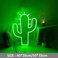 Kaktus Neon Schild Mit Acrylplatte Mini Lampe Licht Dekor Home Studio Bar Party Wand von Vannarithlighting