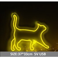 Katze Led Neon Schild Mit Acryl Platte Dekor Kätzchen Neonlicht Home Schlafzimmer Wohnheim Wand Tischlicht Kinder Kindergeschenk von Vannarithlighting